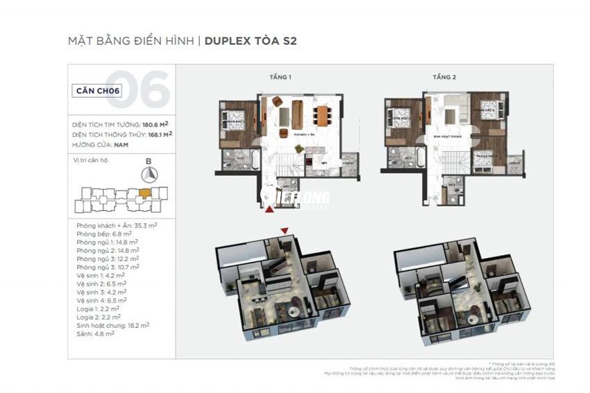 Bán căn Duplex 04 phòng ngủ view sông hồng (14)